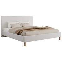 POLSTERBETT LUMARO CLASSIC 140/200 - Weiß Kunstleder - Matratze Multipocket - Weiß/Kernbuche, Holz/Textil (140/200cm) - MKS
