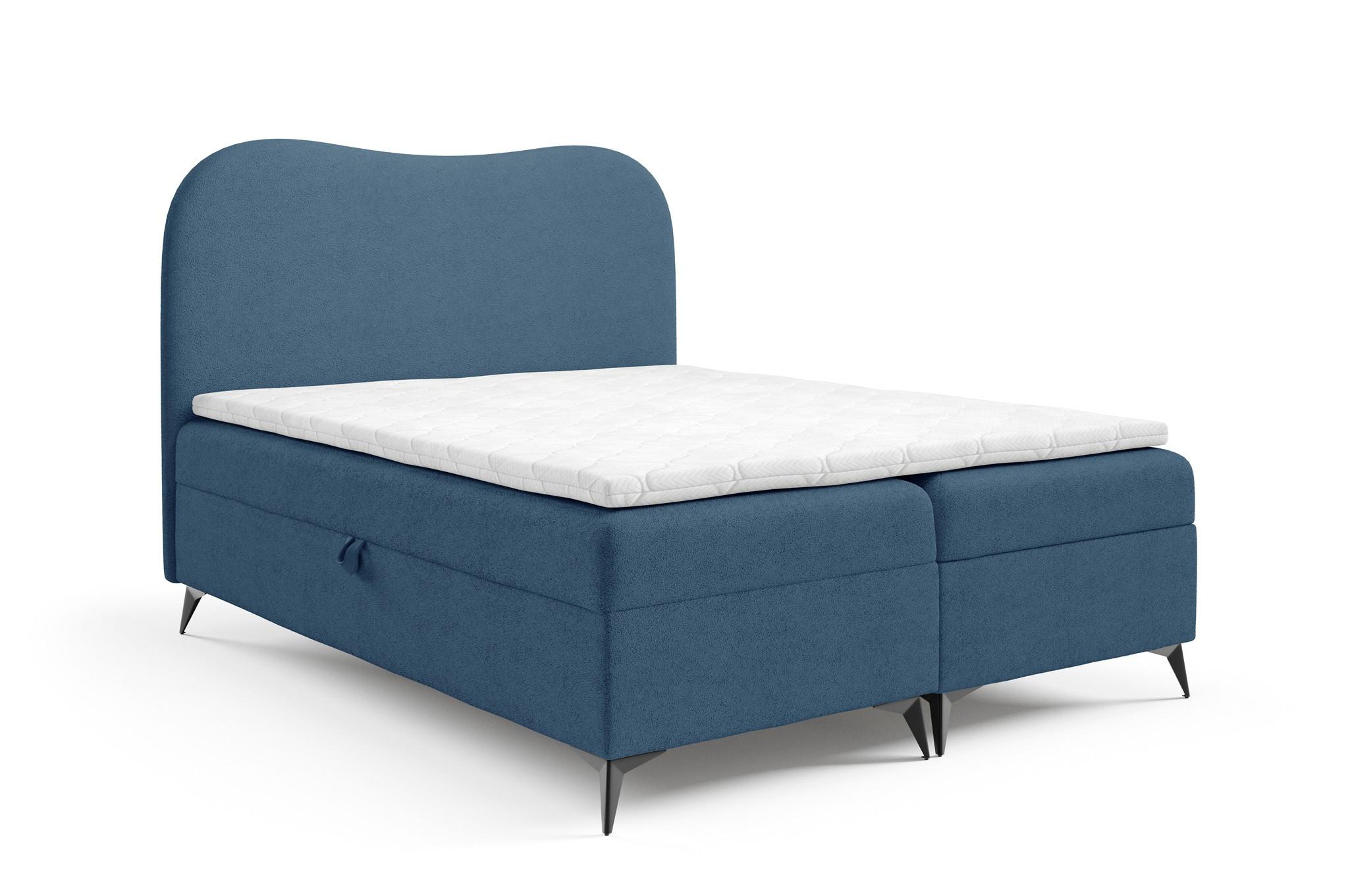 BOXBETT Blair - Blau, Holzwerkstoff/Textil (160/200cm) - Fun Möbel