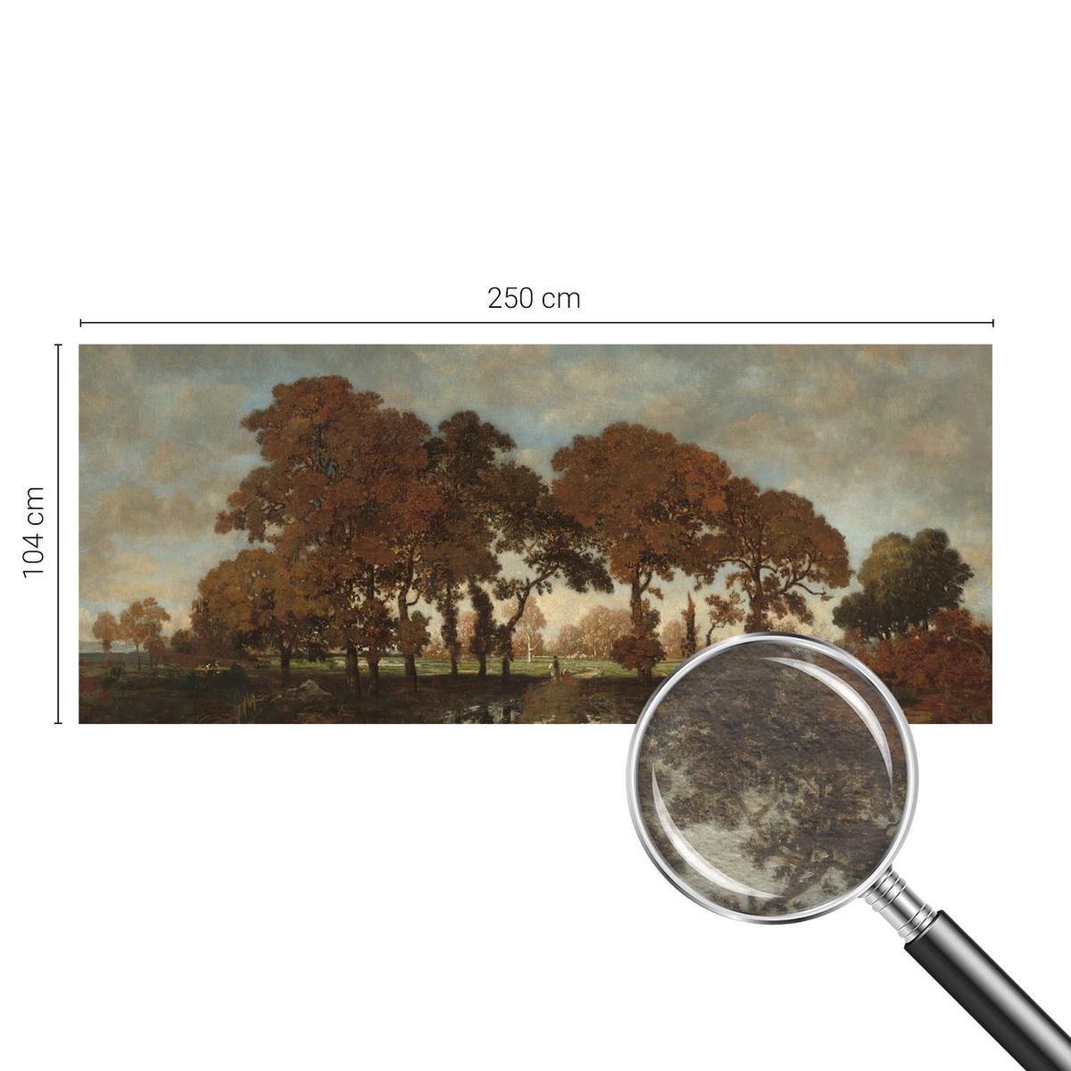 FOTOTAPETE 250x104 cm - Idyllische Landschaft - Weiß, Textil (250/104cm) - Wallfluent