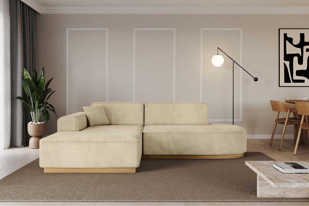 ECKSOFA Ottomane Links IREA-L1-v2 - 232x165x80 cm Beige - Taupe, Holzwerkstoff/Textil (232/165cm) - ALTDECOR