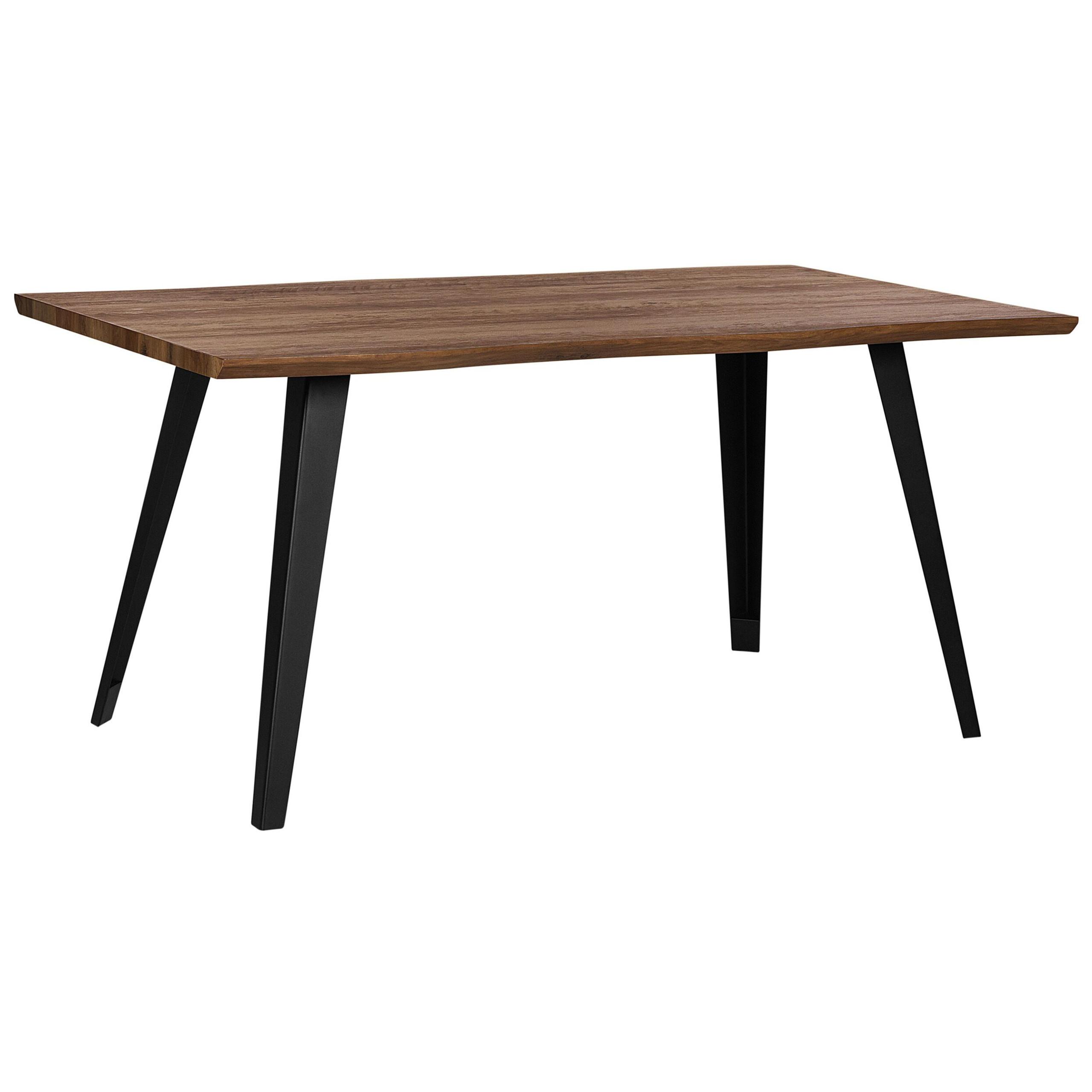ESSTISCH 160/90/76 cm Dunkelbraun, Schwarz Rechteckig Witney - Dunkelbraun, Holzwerkstoff (160/90/76cm) - Beliani