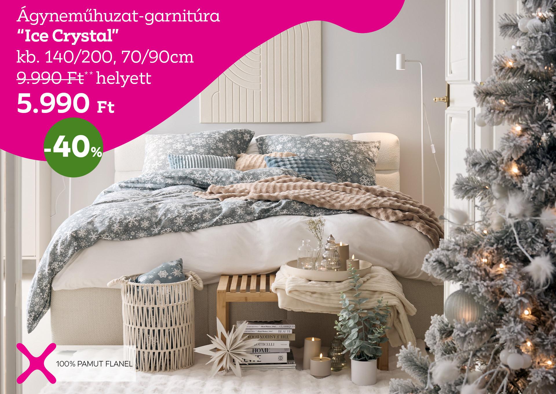 Ágyneműhuzat-garnitúra ICE CRYSTAL 9990 Forint helyett 5990 Forint, kedvezmény mértéke 40%
