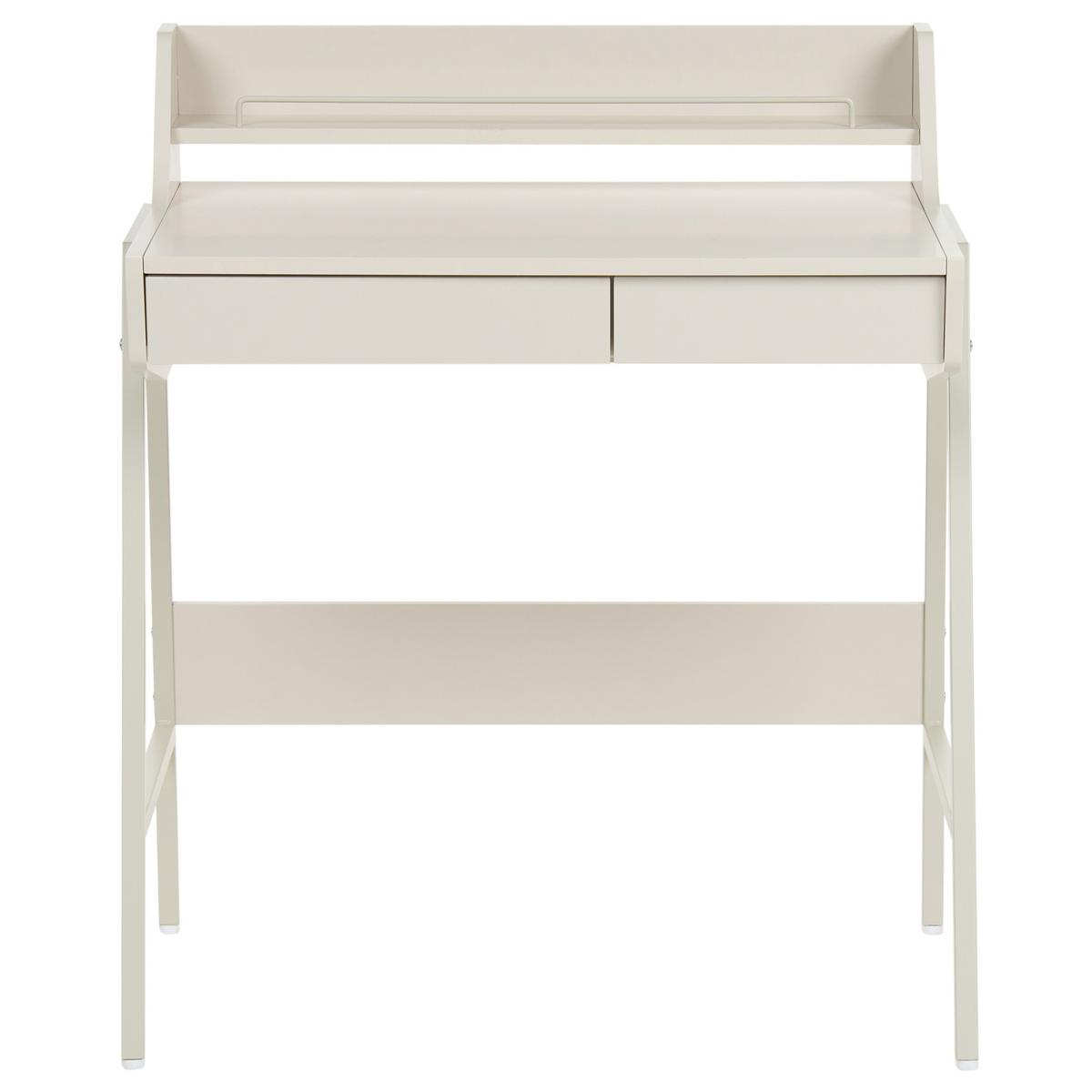 SCHREIBTISCH mit Regalaufsatz Hellbeige 77/46 cm Broxton - Beige, Holzwerkstoff (46/77/89cm) - Beliani