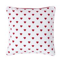 KISSENHÜLLE Herzen 45/45 cm, 100% Baumwolle - Rot, Textil (45/45cm) - Homescapes