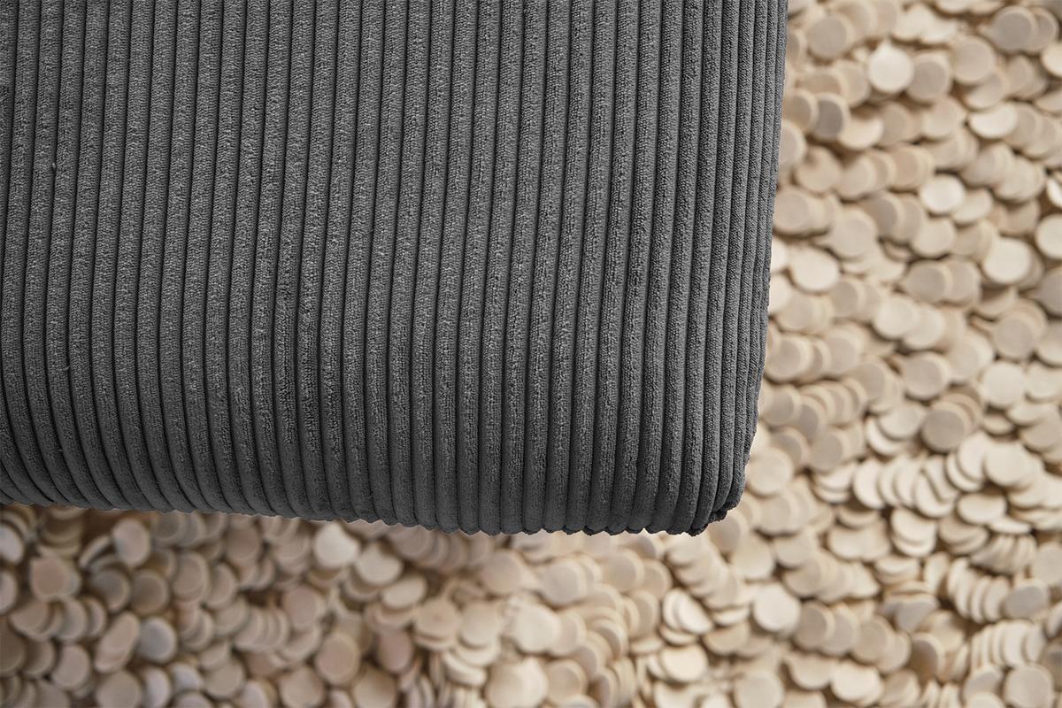 LONGSEAT CHAMRE Granit Cord - Dunkelgrau/Schwarz, Textil/Metall (130/95/160cm) - KAWOLA