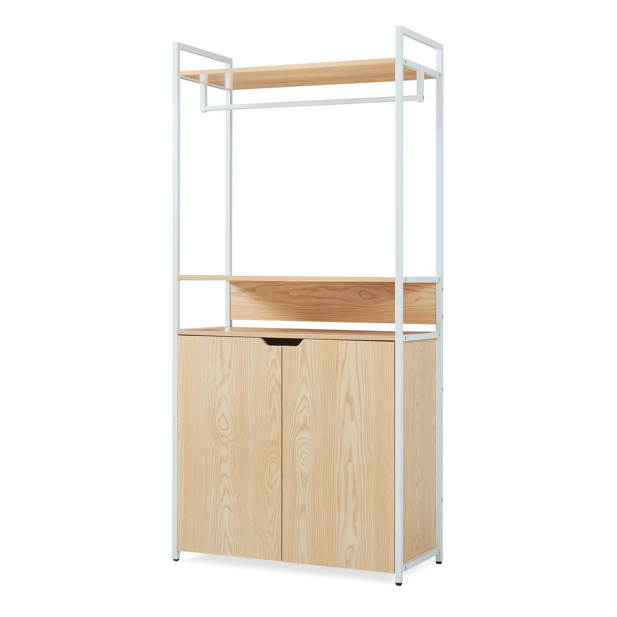 GARDEROBENSTÄNDER Larem - Eichefarben/Schwarz, Holzwerkstoff/Metall (84/180/40cm) - [en.casa]