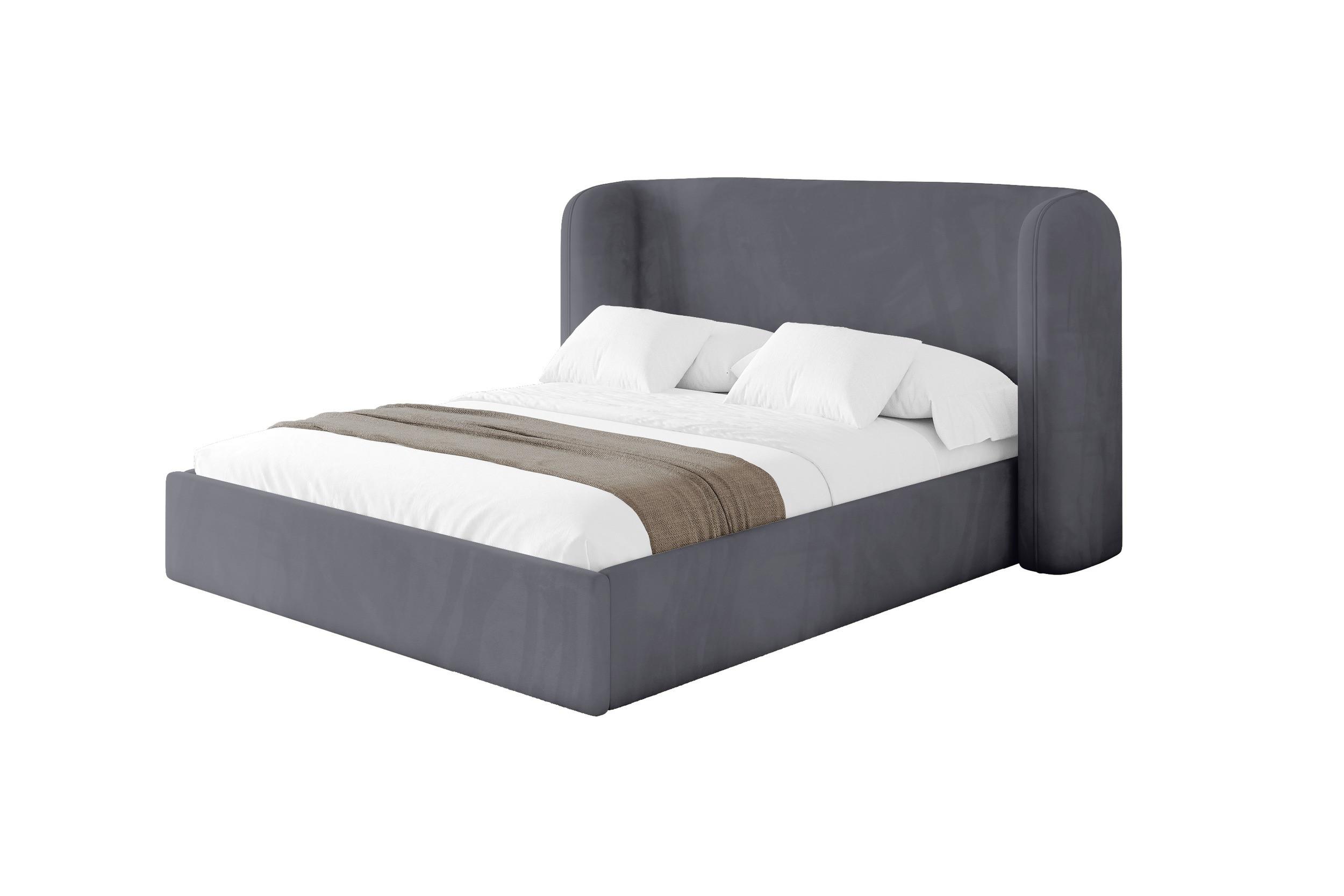 POLSTERBETT mit Bettkasten und Lattenrost, Bett mit Matratze H3/H4 - ESTI 140x200 Dunkelgrau - Dunkelgrau, Holzwerkstoff/Textil (140/200cm) - ALTDECOR