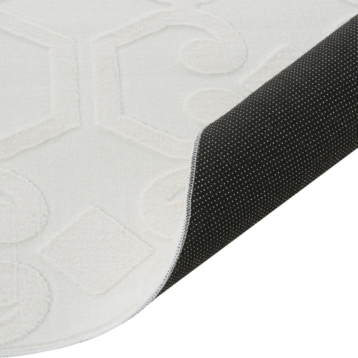 TEPPICH Cremeweiß 160/230 cm Gannett - Creme/Weiß, Textil (160/230cm) - Beliani