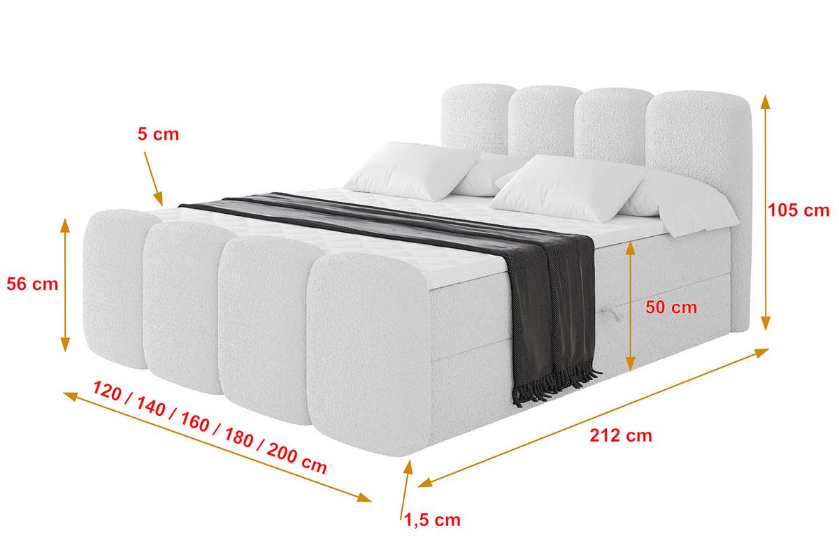 BOXBETT mit Matratze H4 und Lattenrost - NINA-Z - 120x200 cm - Weiß - Weiß, Holzwerkstoff (120/200cm)