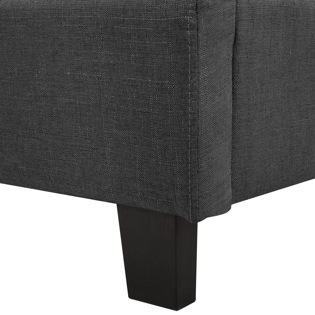 WASSERBETT 160x200 cm Grau La Rochelle - Dunkelgrau, Textil (160/200cm) - Beliani