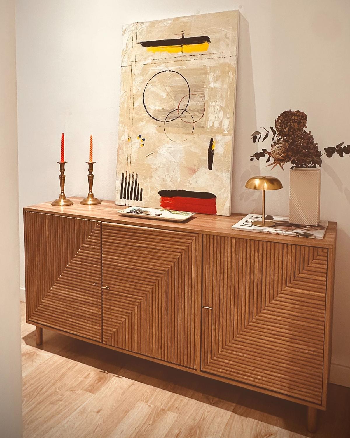 SIDEBOARD mit 3 Türen Hellbraun Ronge - Hellbraun/Braun, Holz/Holzwerkstoff (150/75/40cm) - Beliani