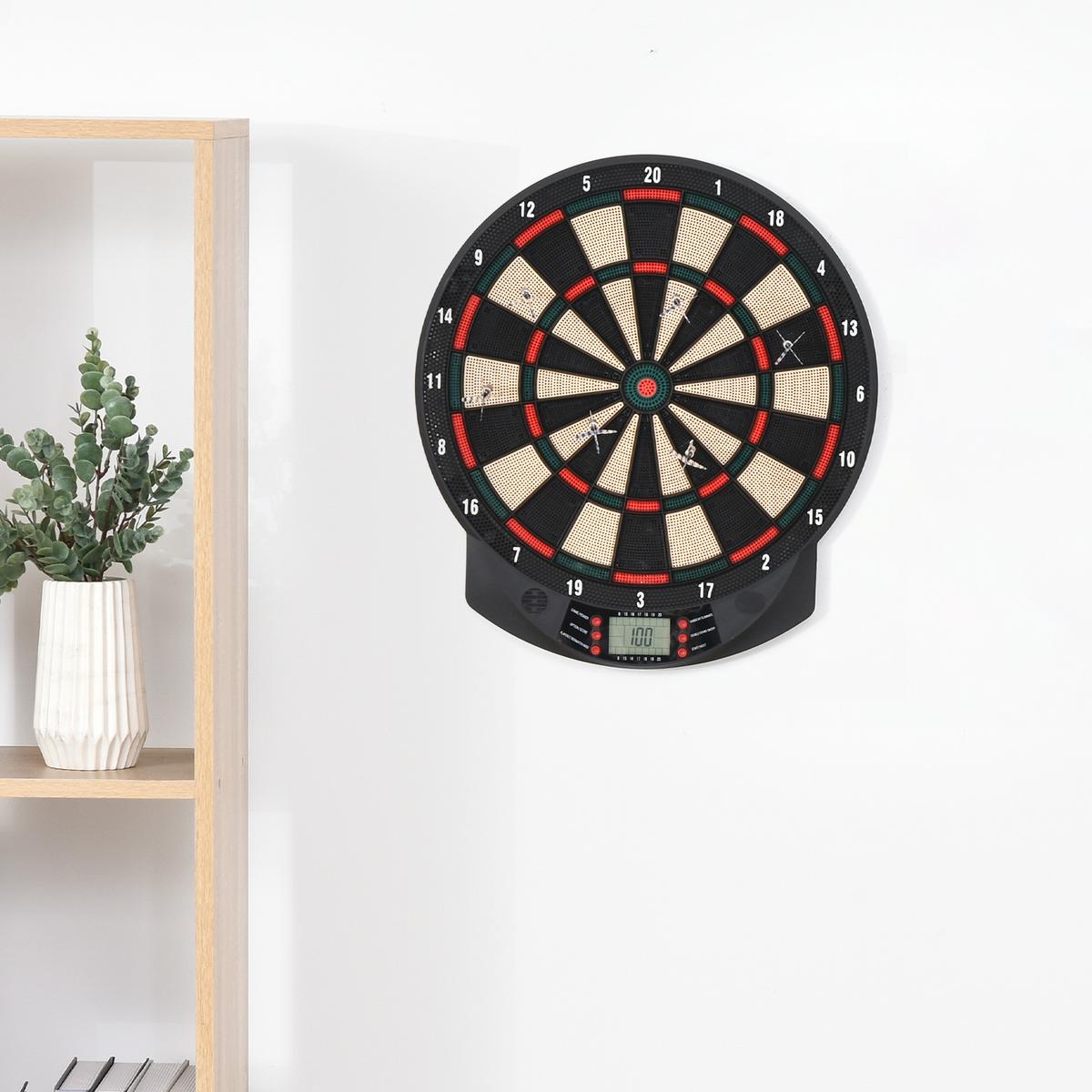 ELEKTRONISCHE Dartscheibe - Schwarz, Kunststoff (39.5/44cm) - HOMCOM