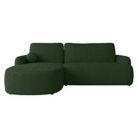 ECKSOFA Loridu Cord, Seite: Links - Dunkelgrün/Schwarz, Holz/Kunststoff (250/174cm) - MIRJAN24
