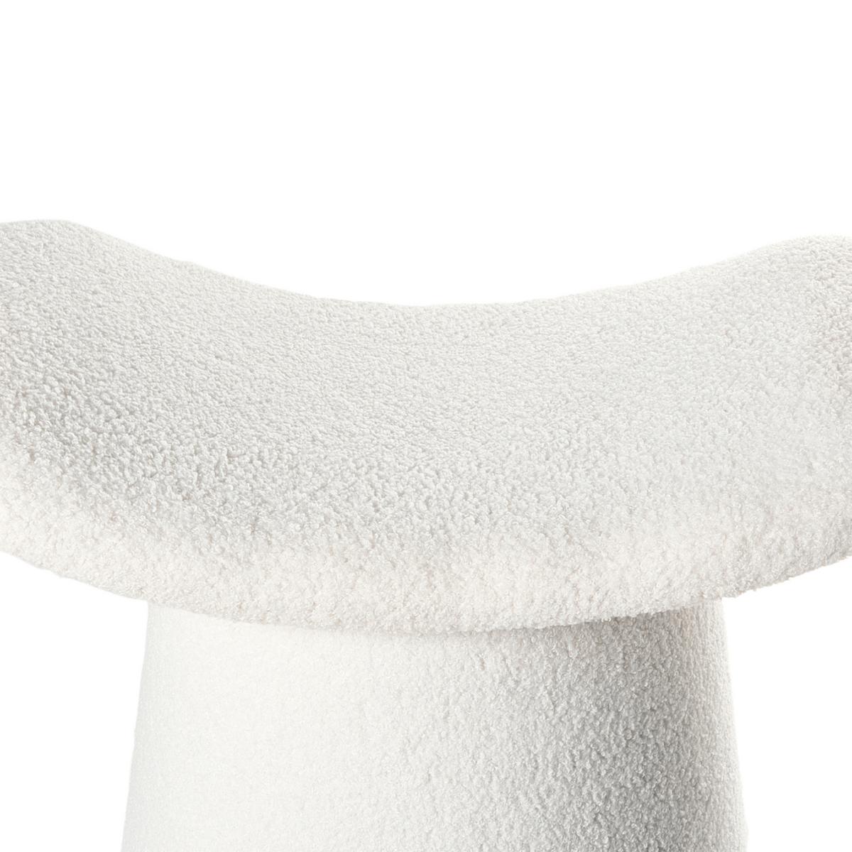 POUF Cremeweiß Riddle - Weiß, Textil (57/46/38cm) - Beliani