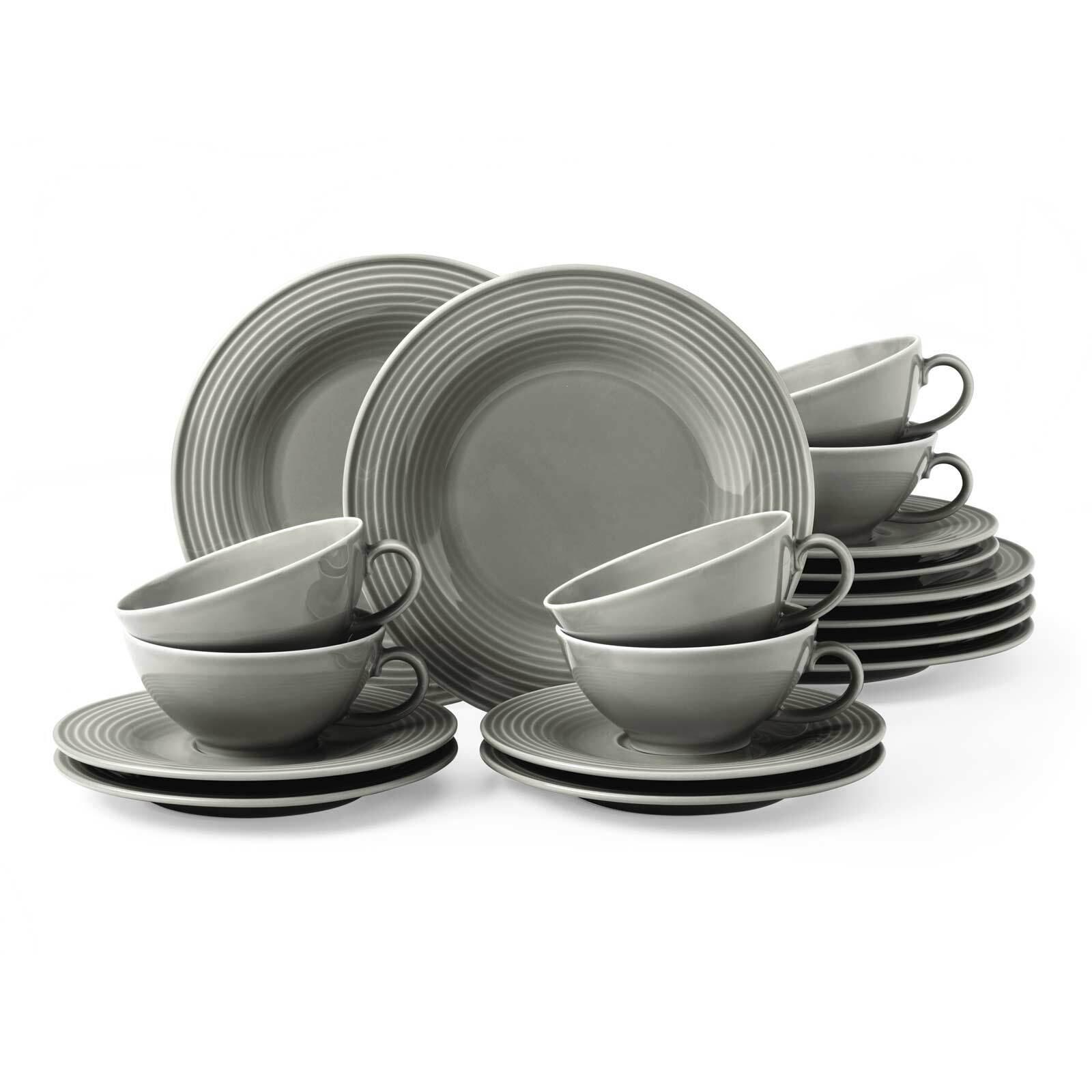 TEESERVICE Beat Color Glaze Perlgrau 18-tlg. - Grau, Keramik (2/2/2cm) - Seltmann Weiden