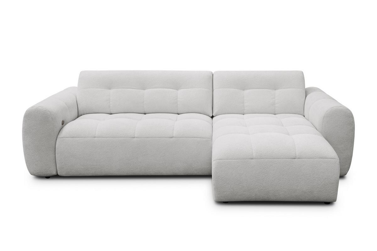 ECKSOFA LUMERO 4-Sitzer RECHTS, hellgrau - Hellgrau/Schwarz, Holz/Textil (275/166cm) - Courtois Laville