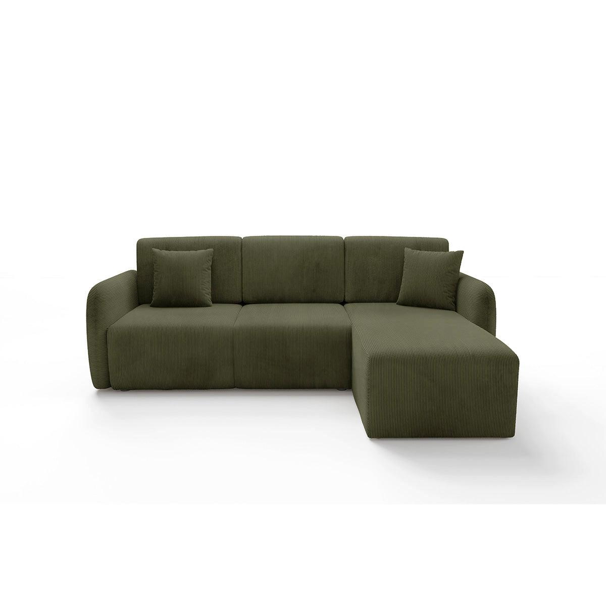 ECKSOFA Dora 3 Sitzplätze Grün - Grün, Holz (245/185cm) - Petits-meubles