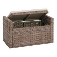 SITZBANK STAUFACH Grau, Braun - Creme/Braun, Holz (88/51/44cm) - MCW