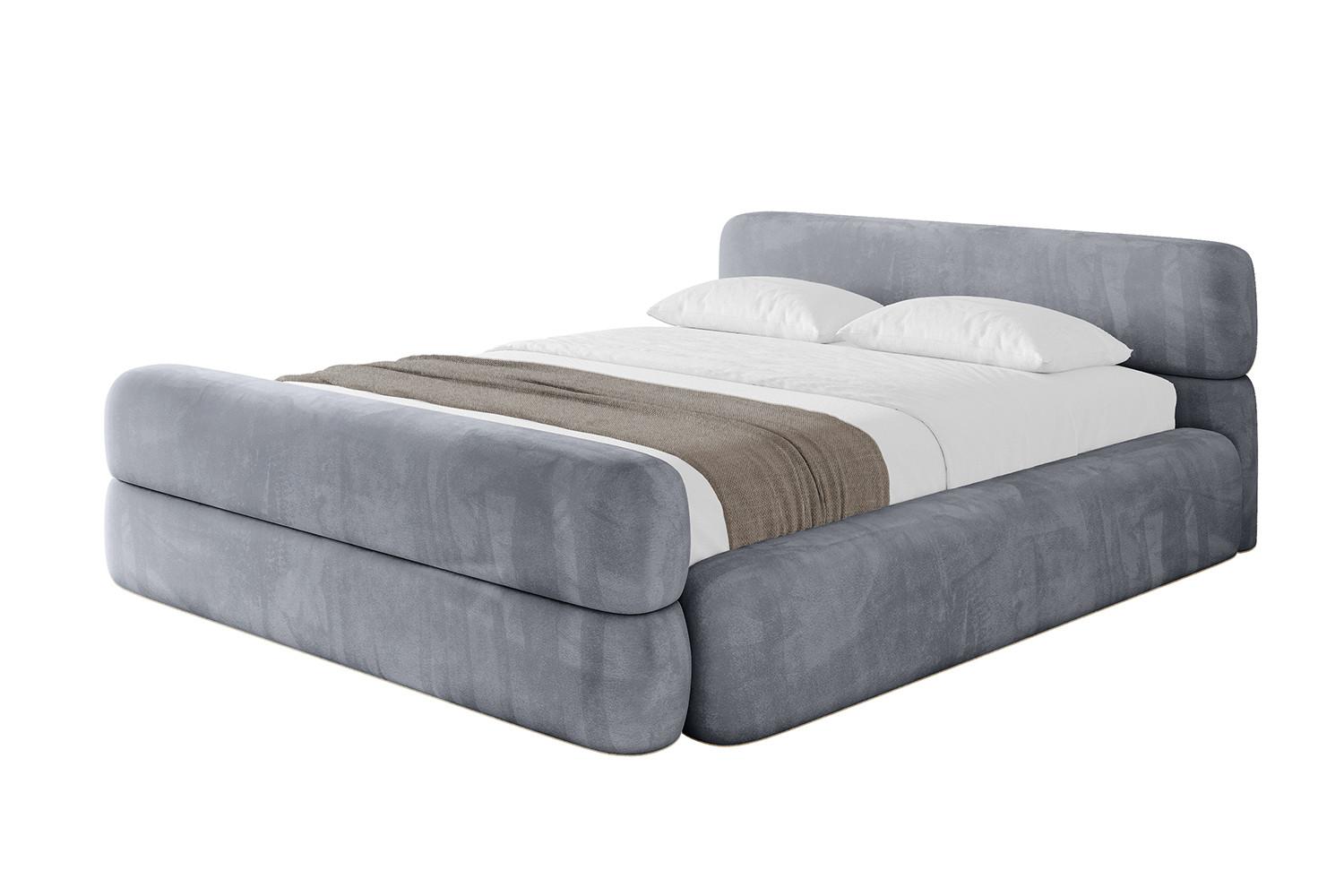 POLSTERBETT mit Bettkasten, Fußteil und Lattenrost, Boxbett ohne Matratze - ENORA-Z-V1 180x200 Grau - Grau, Holzwerkstoff/Textil (180/200cm) - ALTDECOR