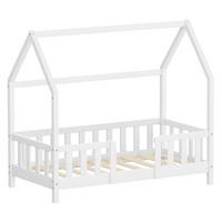 KINDERBETT 70x140 cm mit Rausfallschutz Weiß aus Kiefernholz - Weiß, Holz (70/140cm) - ML-DESIGN
