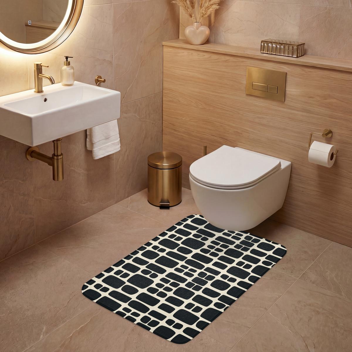 WC-VORLEGER Modern - Bio - Schwarz Toilettenvorleger 60x90 cm - Anthrazit, Textil (60/1cm) - OnlyWow