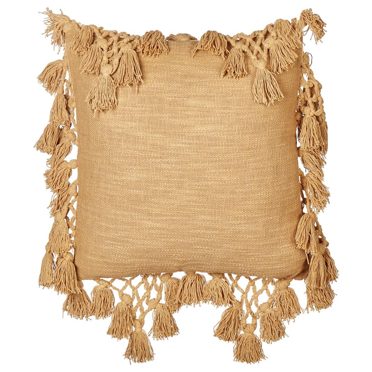 DEKOKISSEN 2er-Set Sandbeige 45/45 cm Olearia - Sandfarben, Naturmaterialien (45/45cm) - Beliani