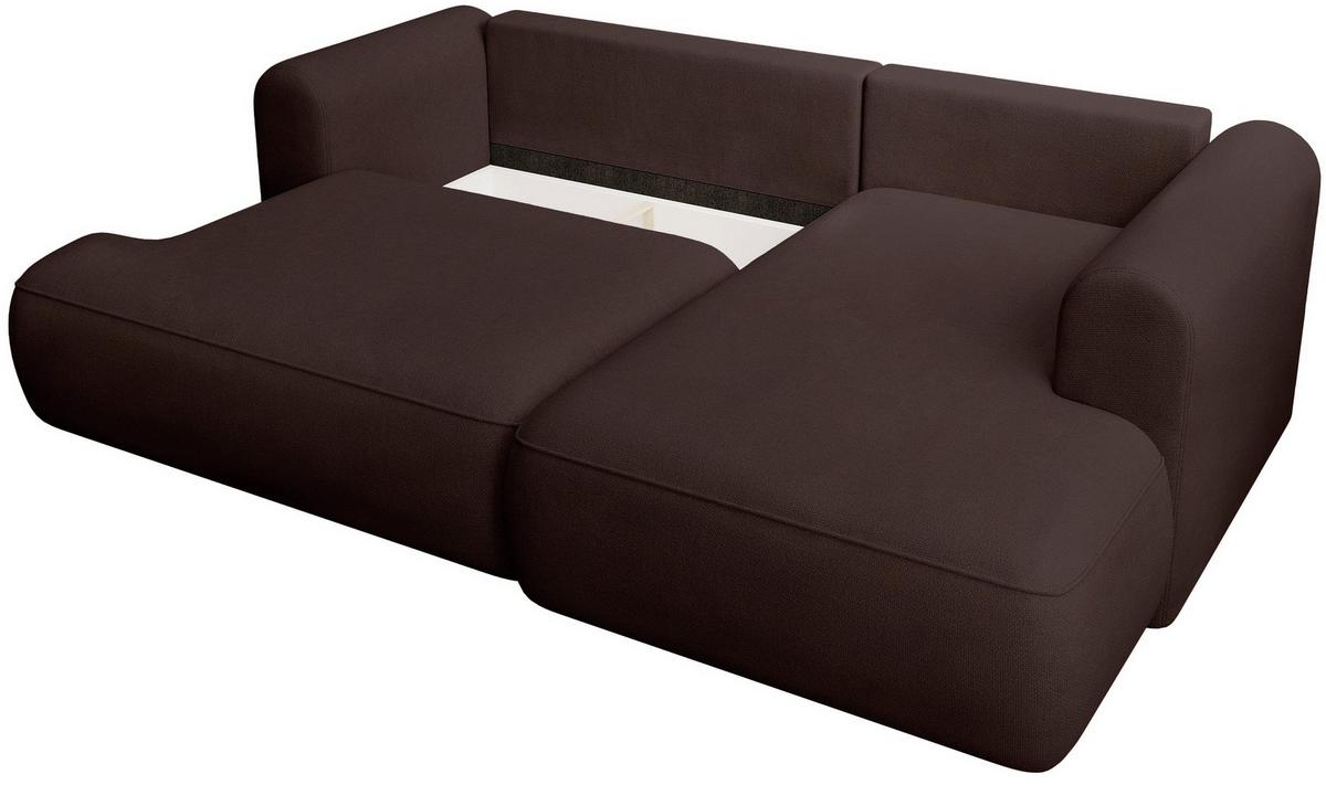 ECKSOFA Ovo Mini Braun rechts - Schwarz/Braun, Kunststoff/Textil (156/238cm) - Selsey