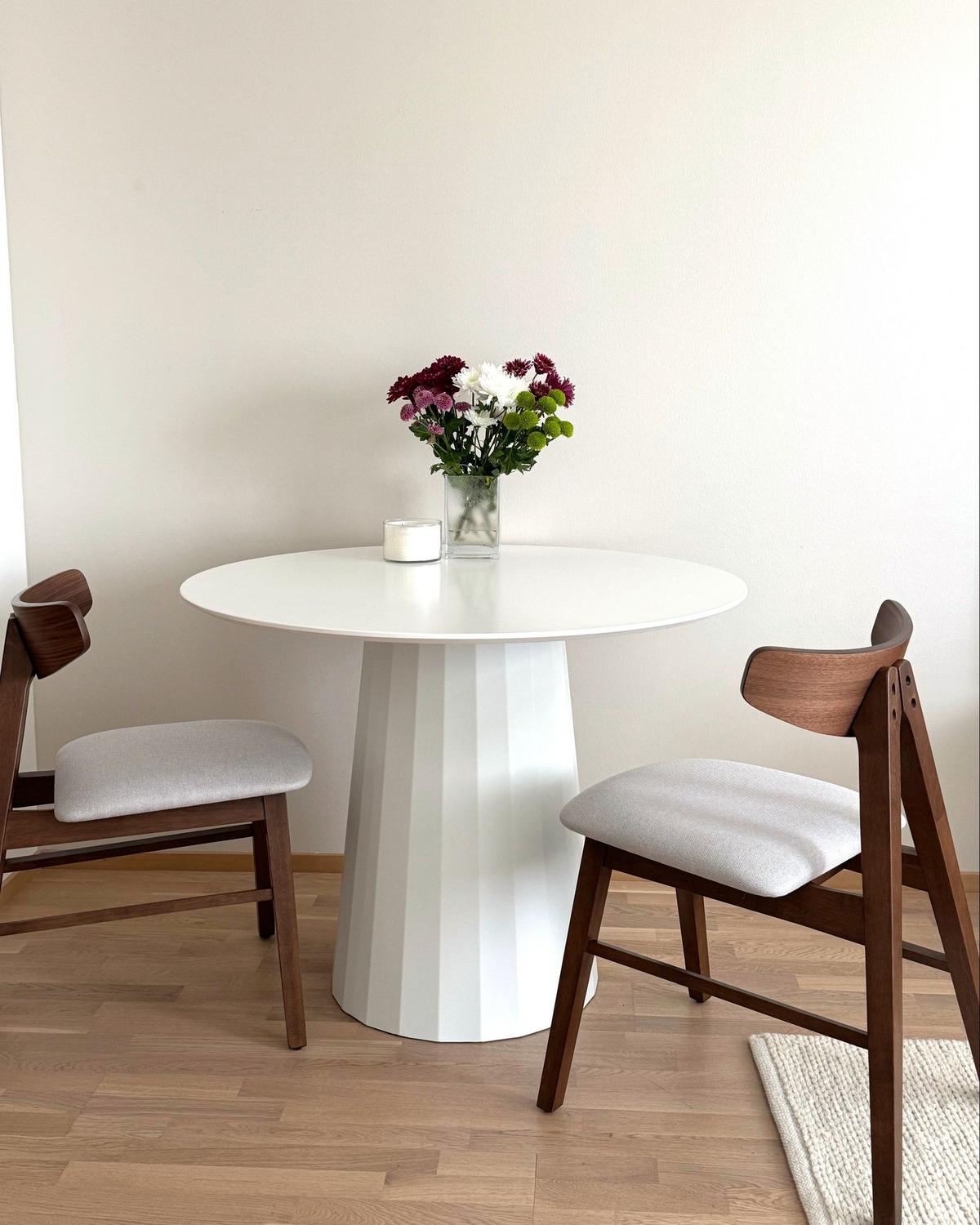 ESSTISCH Weiß 100 /100 cm Plato - Weiß, Metall (100/100/75cm) - Beliani