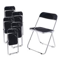 KLAPPSTUHL-SET Pornainen 6 TLG. - Schwarz, Kunststoff/Metall (46/74/47cm) - [en.casa]