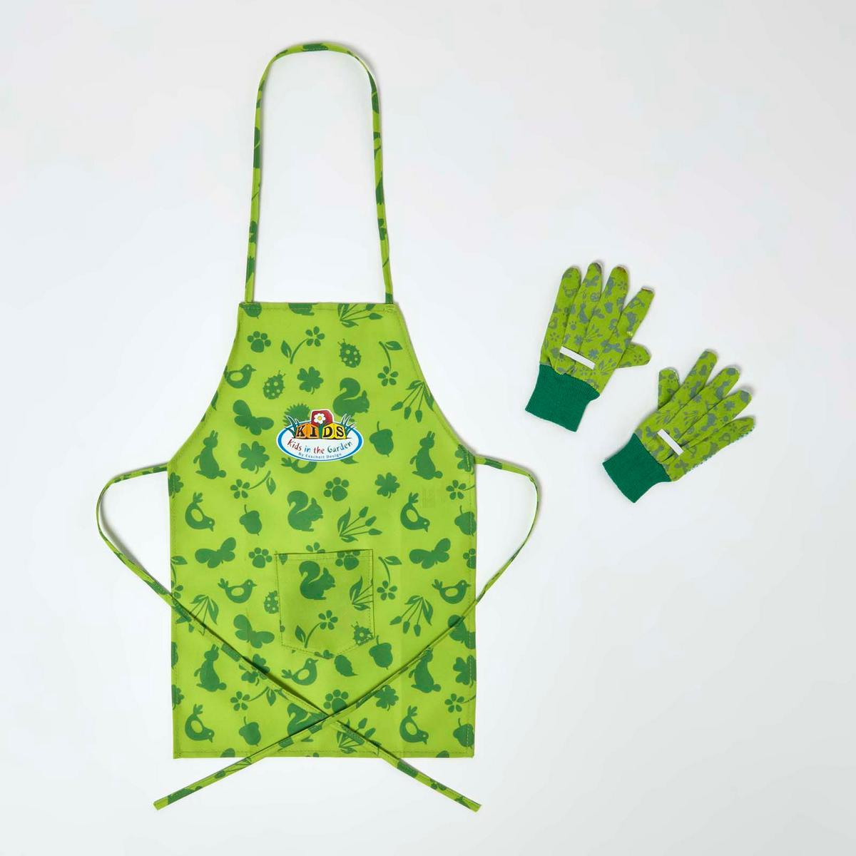 GARTENSCHÜRZE für Kinder - Grün, Textil (34.5/83/83cm) - Homescapes