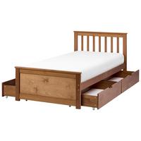 BETT mit 4 Schubladen 90/200 cm Kiefernholz Braun Olendon - Braun, Holz (90/200cm) - Beliani