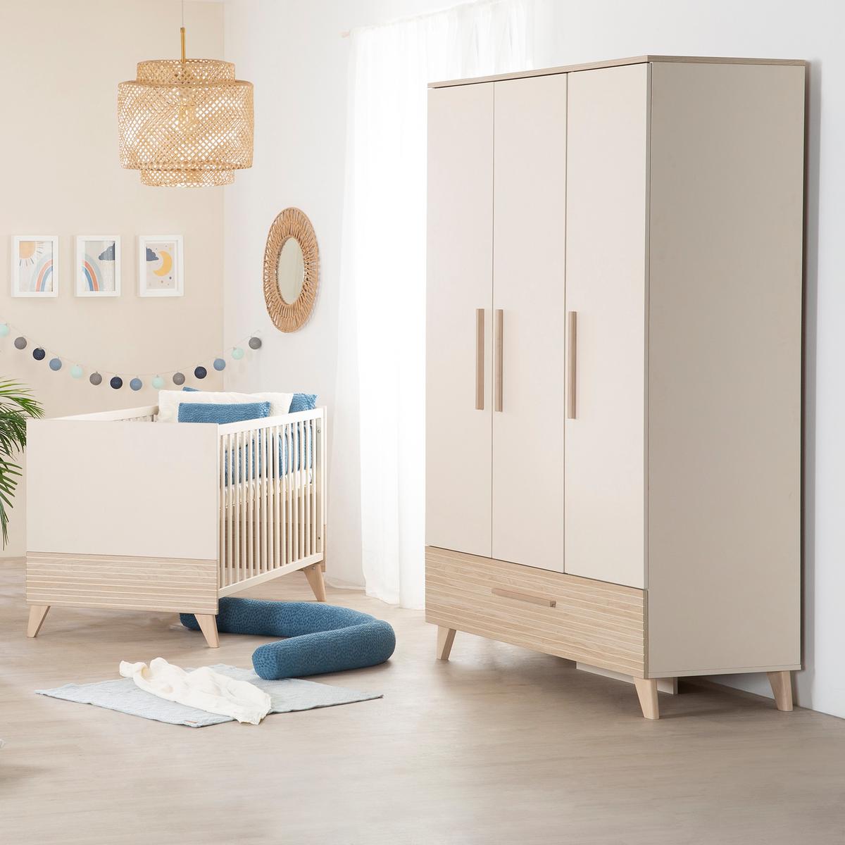 KLEIDERSCHRANK Sidney 3-türig - Kaschmir, Holz/Holzwerkstoff (118/190/52cm) - Roba