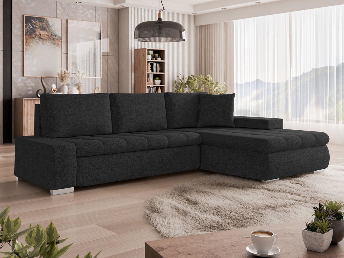 ECKSOFA Orkan Mini - Anthrazit/Schwarz, Holz/Textil (265/185cm) - MIRJAN24