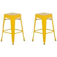 BARHOCKER 2er-Set Metall Gelb Cabrillo - Gelb, Metall (44/76/44cm) - Beliani