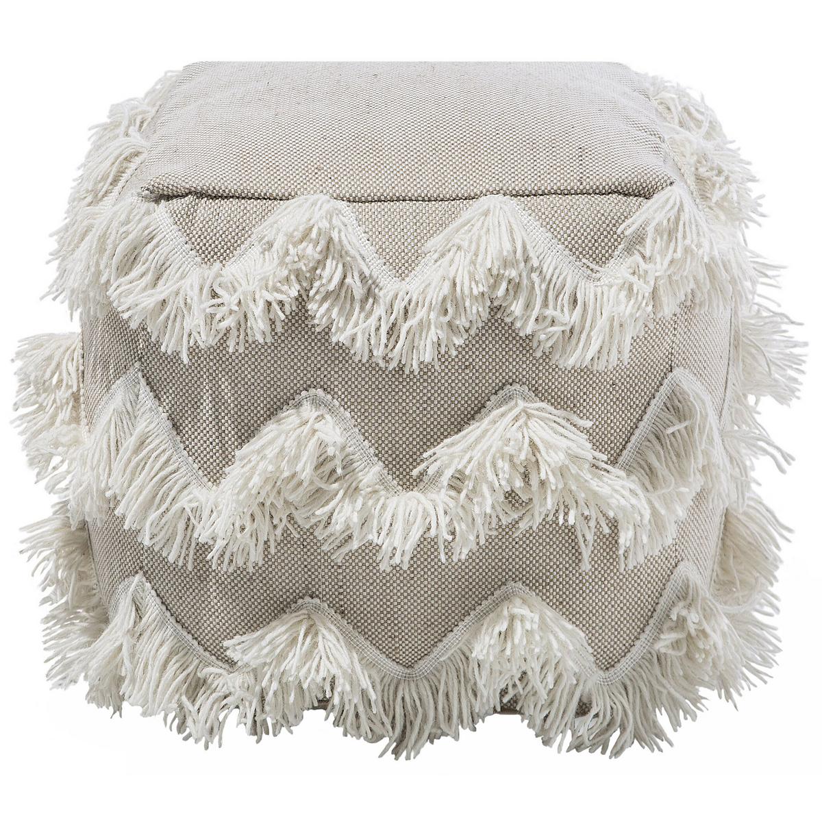 POUF Nashik 44/45/44 cm - Beige, Textil (45/44/44cm) - Beliani