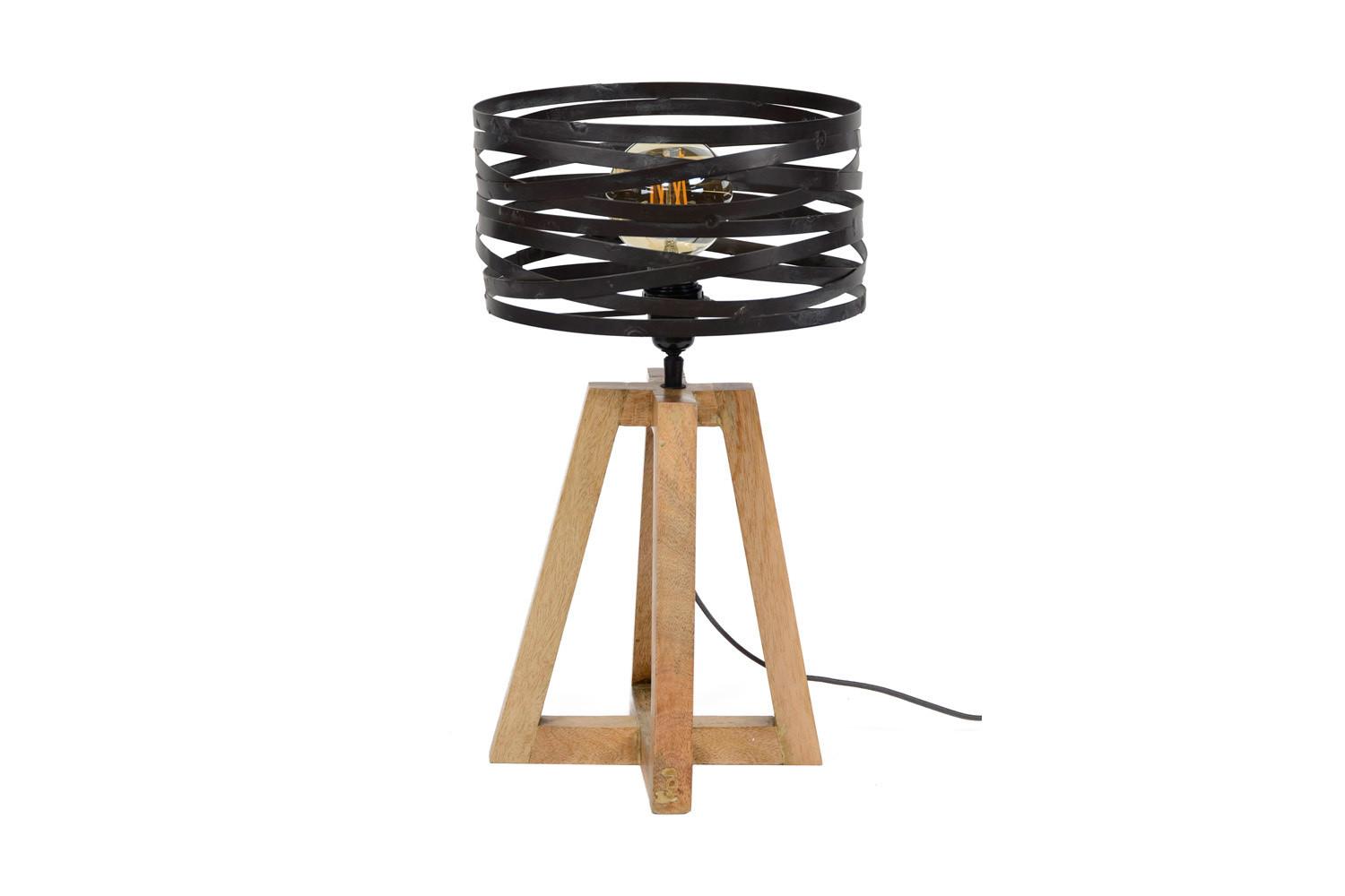 TISCHLAMPE DALIAN Schwarz Holz - Schwarz, Holz (29/29/50cm) - KAWOLA