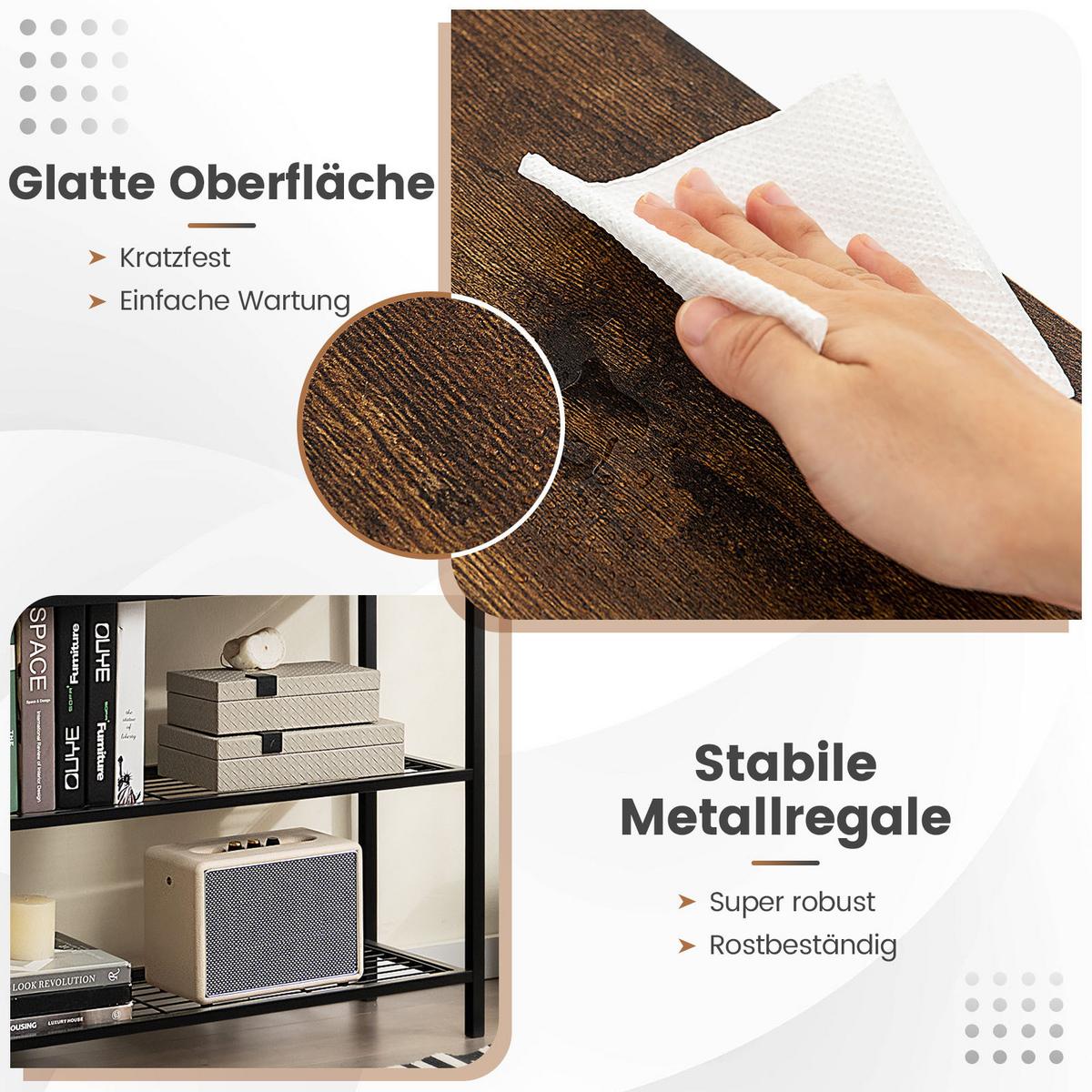 KONSOLENTISCH Rustikales Braun - Braun, Holz (30/100/81.5cm) - COSTWAY