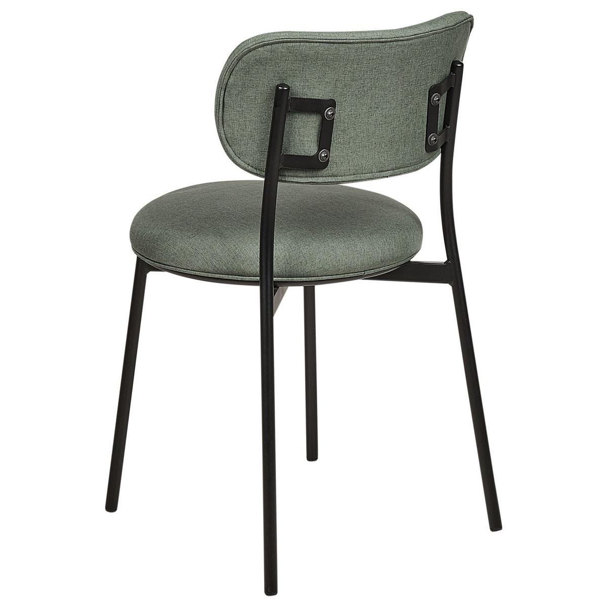ESSZIMMERSTUHL 2er-Set Stoff dunkelgrün/schwarz Casey - Schwarz/Grün, Textil (43/76/44cm) - Beliani