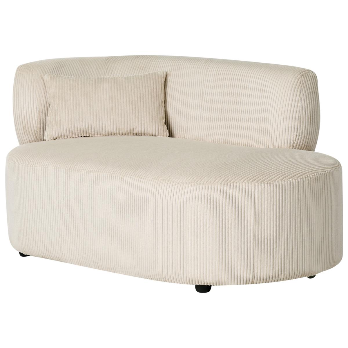 CHAISELONGUE-LINKSSEITIGE Cord Hellbeige Vanvey - Beige/Schwarz, Textil (147/73/78cm) - Beliani