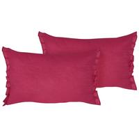 DEKOKISSEN 2er-Set Burgunderrot 45/30 cm Sassafras - Rot, Textil (45/30cm) - Beliani