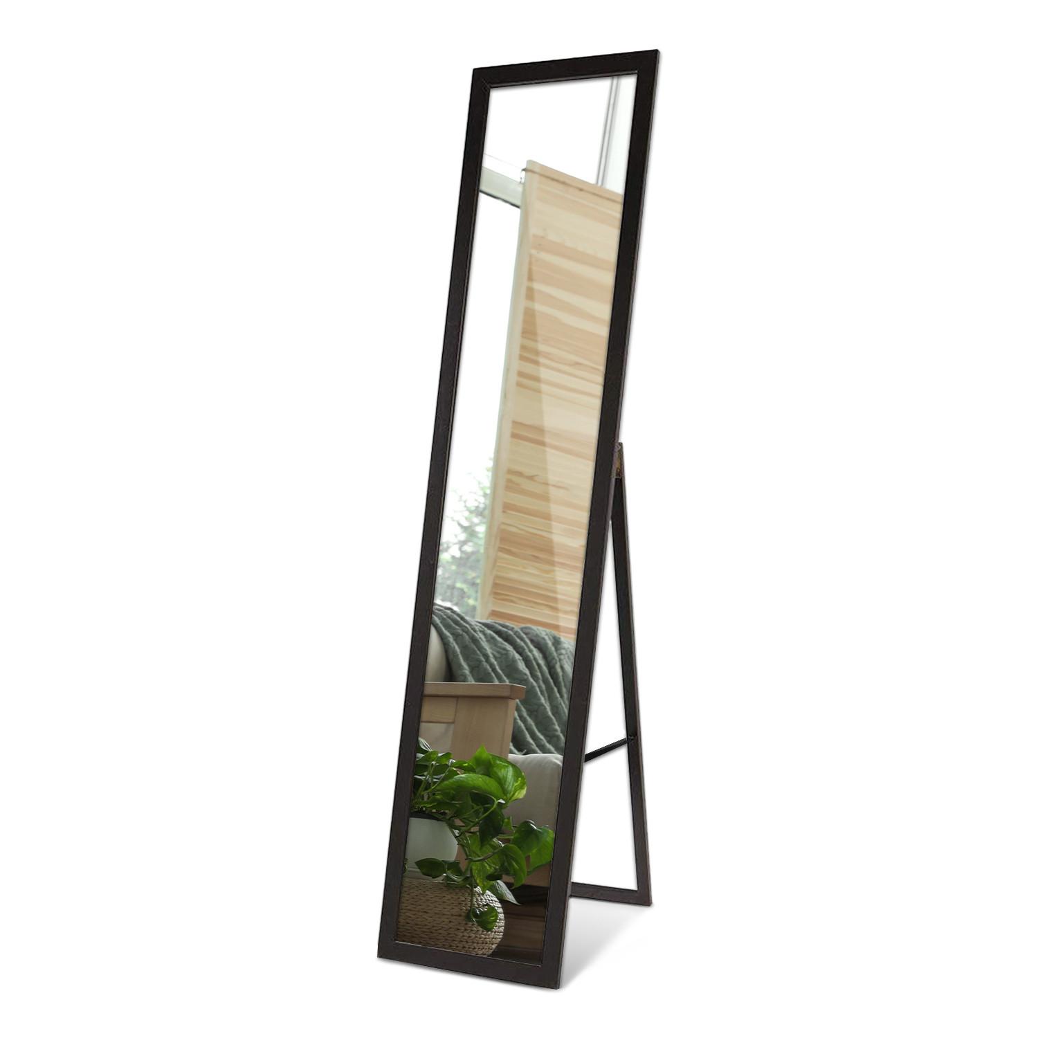 STANDSPIEGEL 156x36 cm – Schwarze Rahmen - Transparent, Glas (156/36/0.4cm) - TULUP