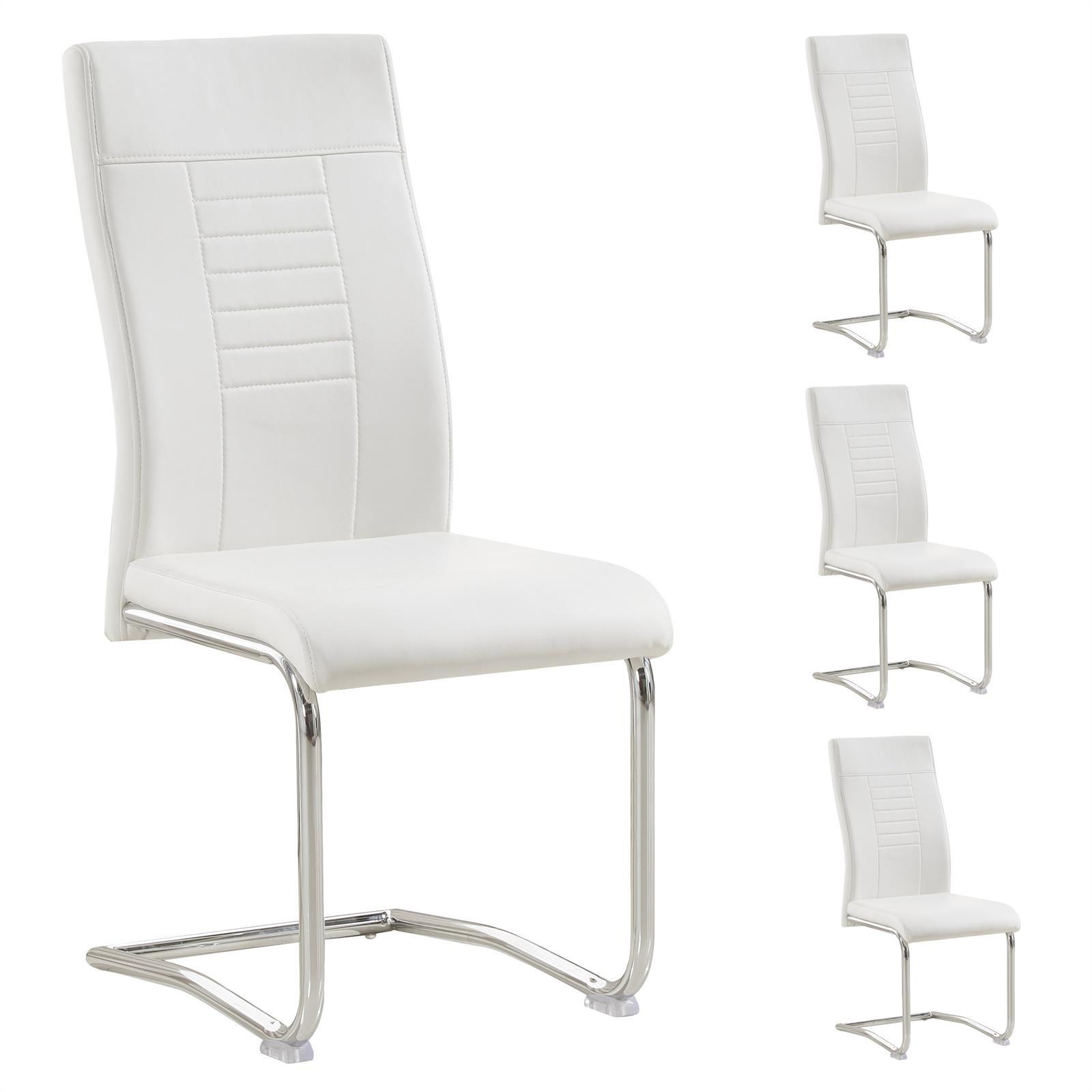 ESSZIMMERSTUHL LOANO 4er-Set weiß - Weiß, Textil (42/98/60cm) - CARO-Möbel