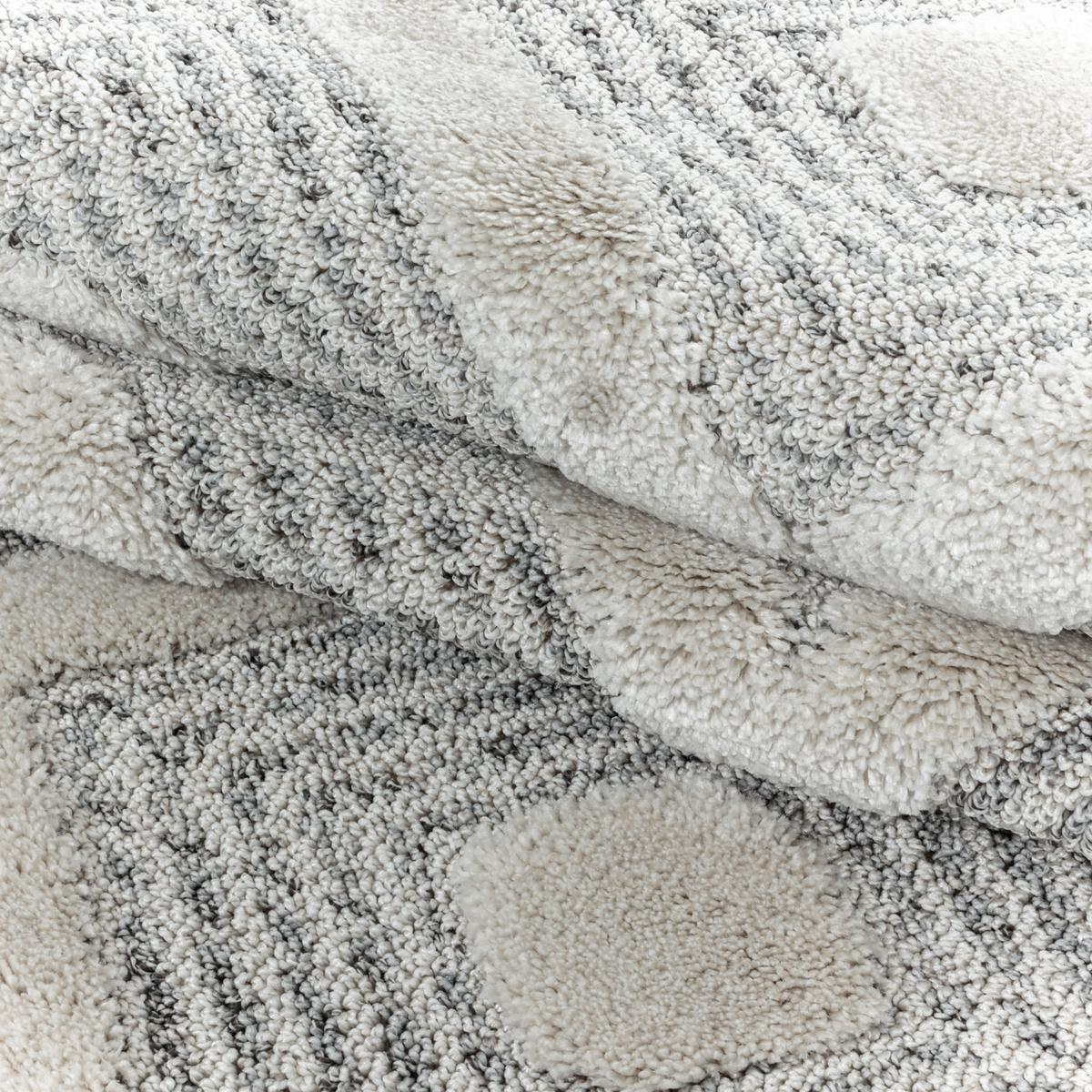 TEPPICH Hochflor EISACK in Grau, geometrisch, aus Polypropylen, 60 x 110 cm - Grau, Textil (110/60cm) - KADIMA DESIGN