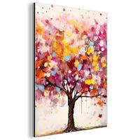 METALLBILD Aquarell - Baum - Kunst - Abstrakt 30x40 cm - Multicolor, Metall (30/40cm) - MuchoWow