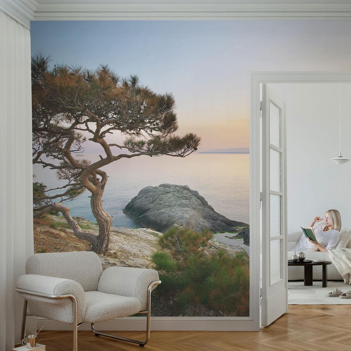 FOTOTAPETE 152x104 cm - Friedliche Natur - Blau, Textil (152/104cm) - Wallfluent