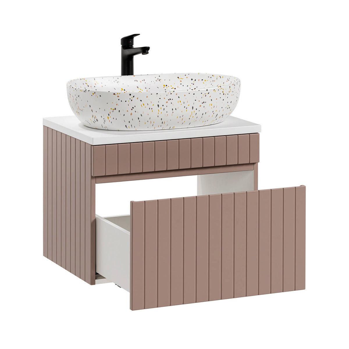 BADMÖBEL 60.4cm Zelie 2er-Set Rose - Pink, Holzwerkstoff (60.4/48/46cm) - Petits-meubles