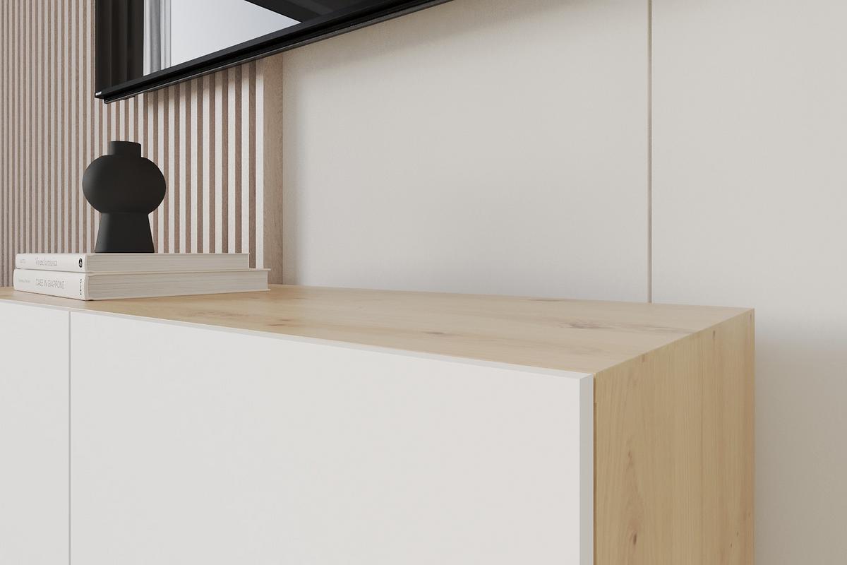 LOWBOARD ELIO-W 100x40x40 cm - Artisan / Weiß - Eiche Artisan, Holzwerkstoff (100/40/40cm) - ALTDECOR