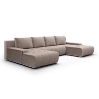 PANORAMASOFA Jonas 5 Sitzplätze Taupe - Taupe, Holz (350/85/185cm) - Petits-meubles