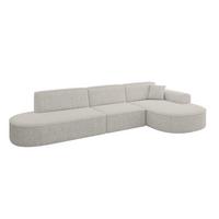 ECKSOFA Ottomane Rechts MARI-L2 - 328x171x79 cm Hellgrau Tissu - Hellgrau/Schwarz, Holzwerkstoff/Kunststoff (171/328cm) - ALTDECOR