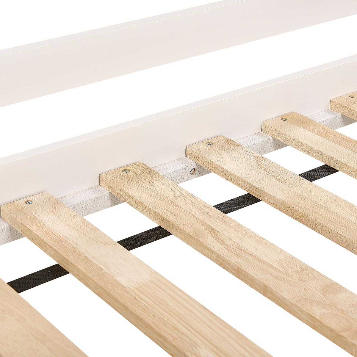 HALBHOCHBETT 90x200 cm Weiß Peipin - Weiß, Holz (90/200cm) - Beliani